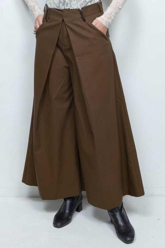 WRAP PANTS BROWN