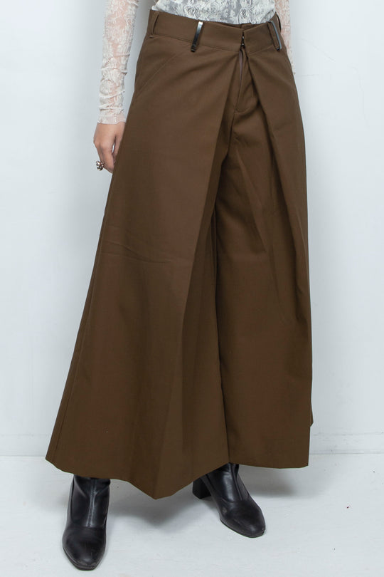 WRAP PANTS BROWN