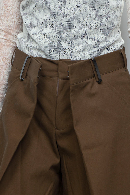 WRAP PANTS BROWN