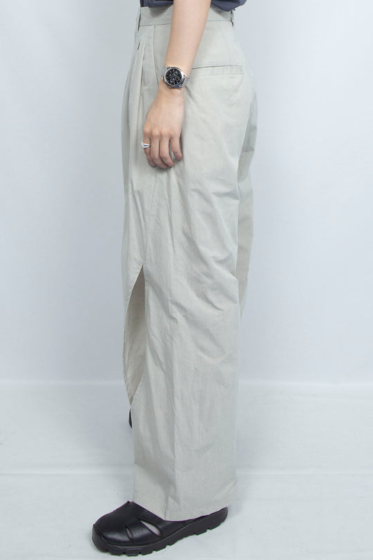 moon slit slacks light gray
