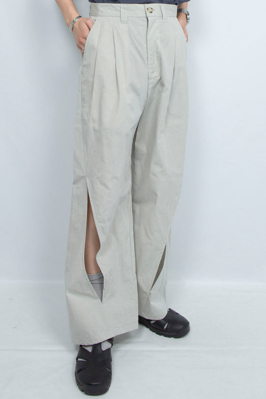 moon slit slacks light gray