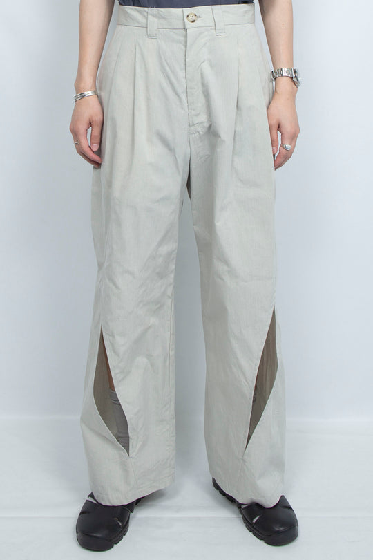 moon slit slacks light gray