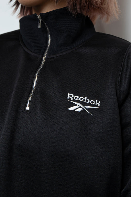 Reebok half zip deformed sweat shirt Black
