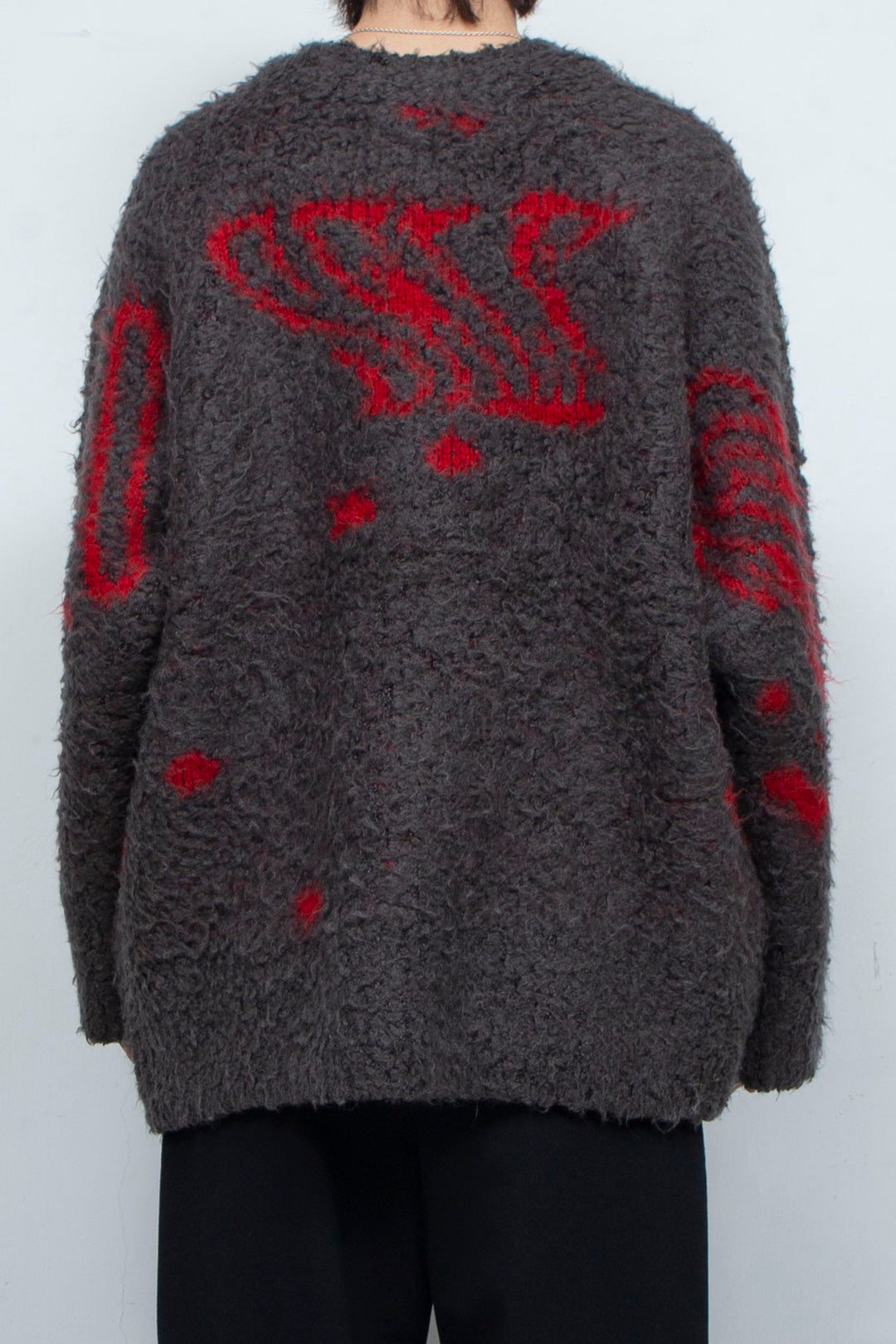 Human face flower shadow knit BROWN