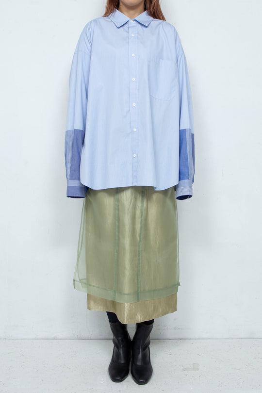"YOU" Sheer Through Layered Tight Skirt MINT