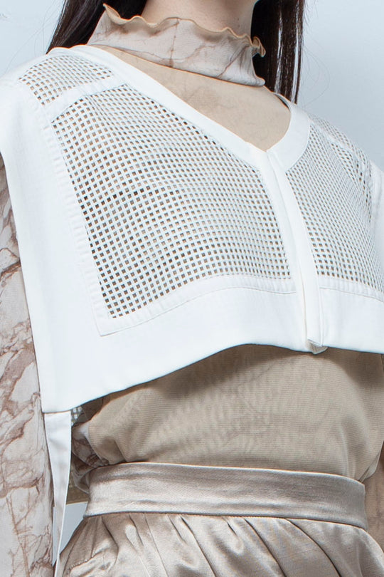 Lace short bolero WHITE