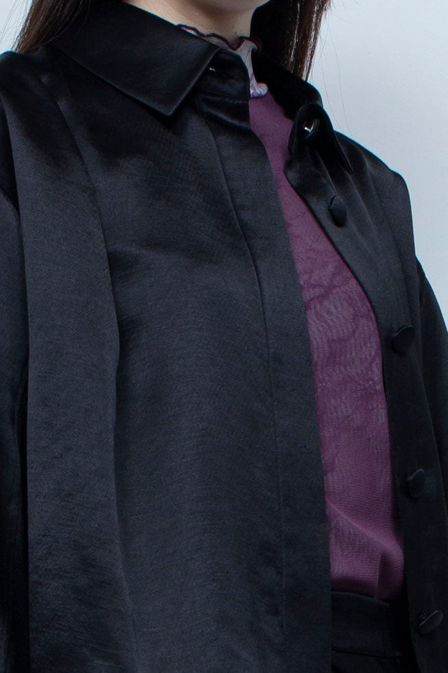 Asymmetric short shirts BALCK