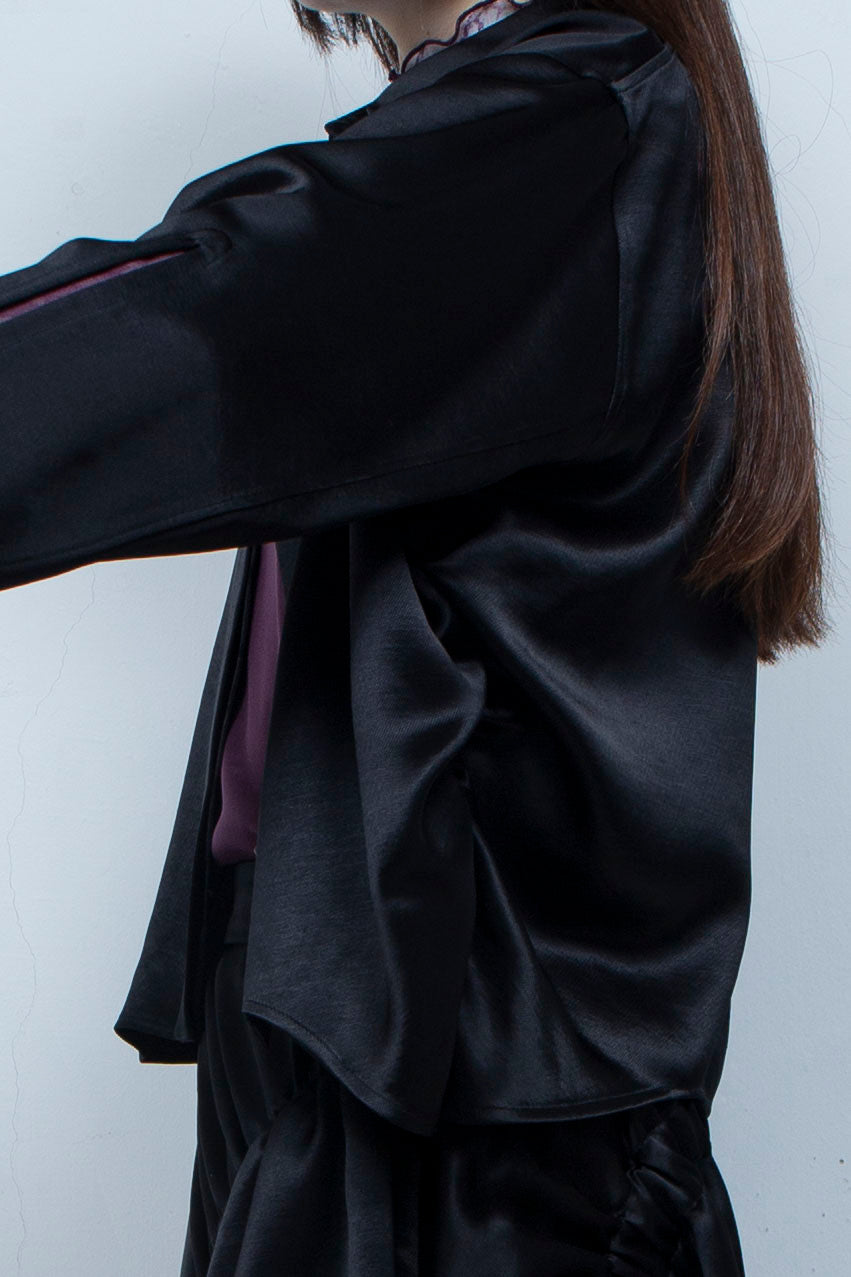 Asymmetric short shirts BALCK