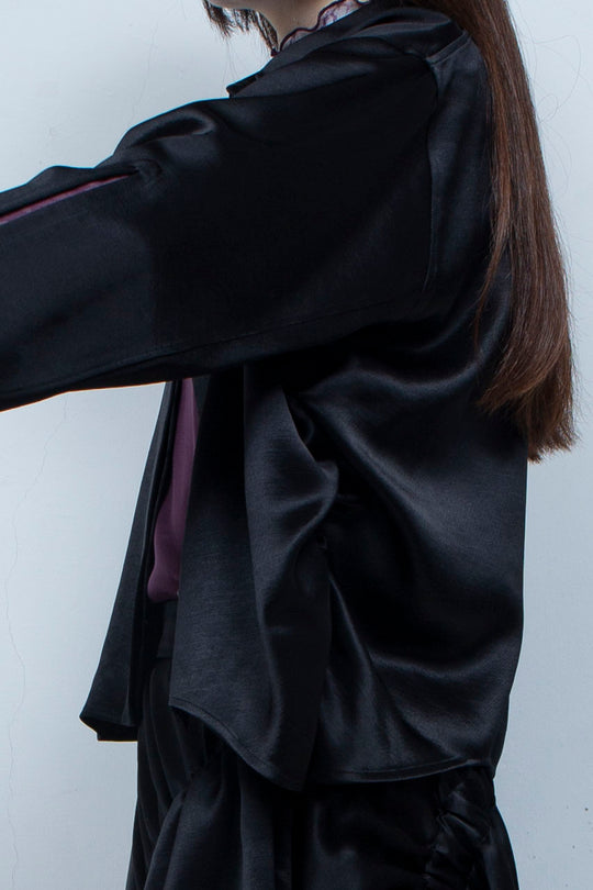 Asymmetric short shirts BALCK
