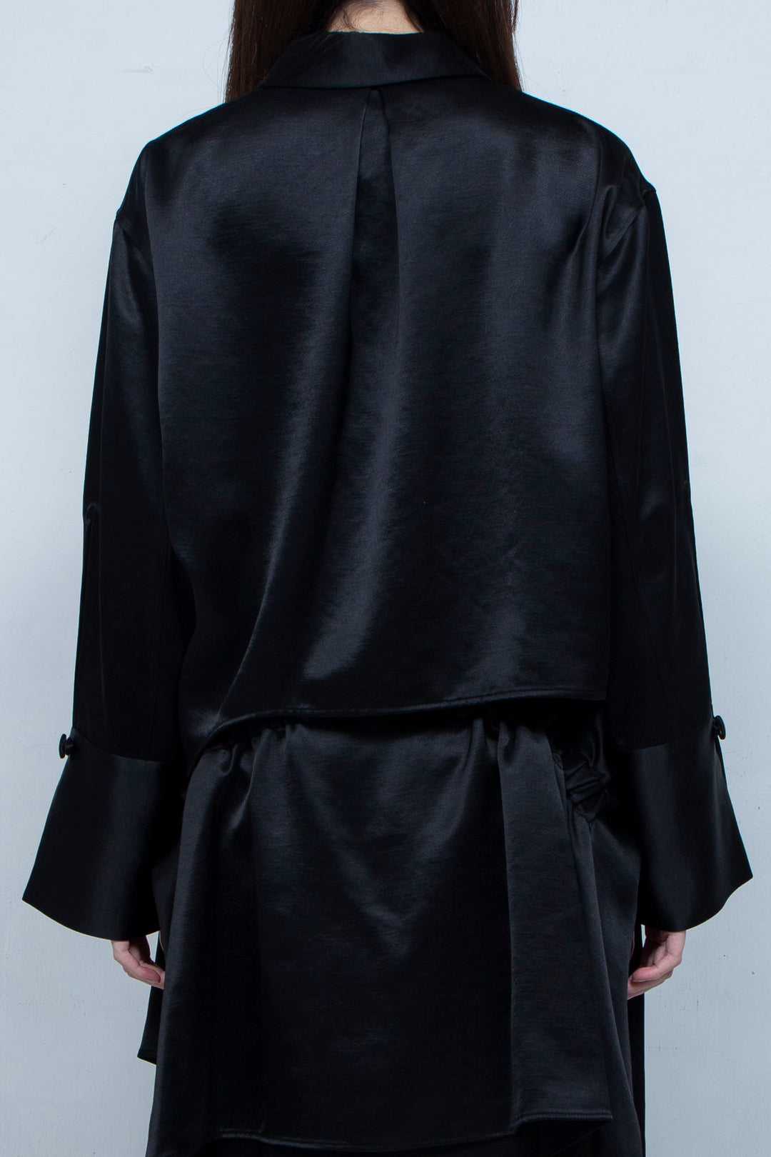 Asymmetric short shirts BALCK