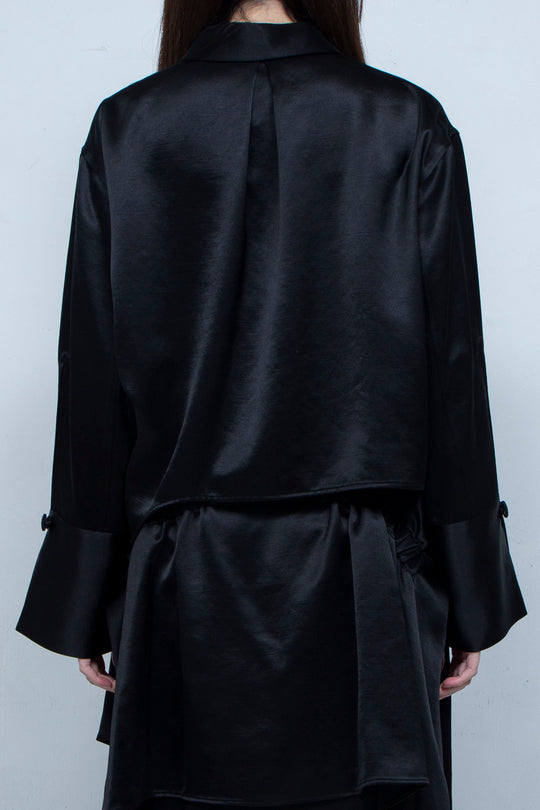 Asymmetric short shirts BALCK