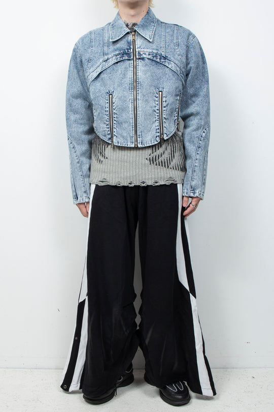 Blue denim short jacket