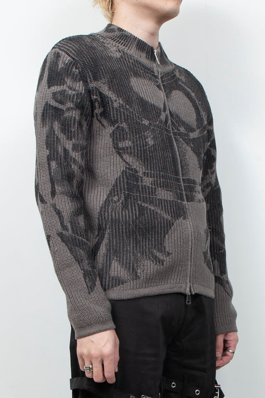 Vintage printed cardigan sweater