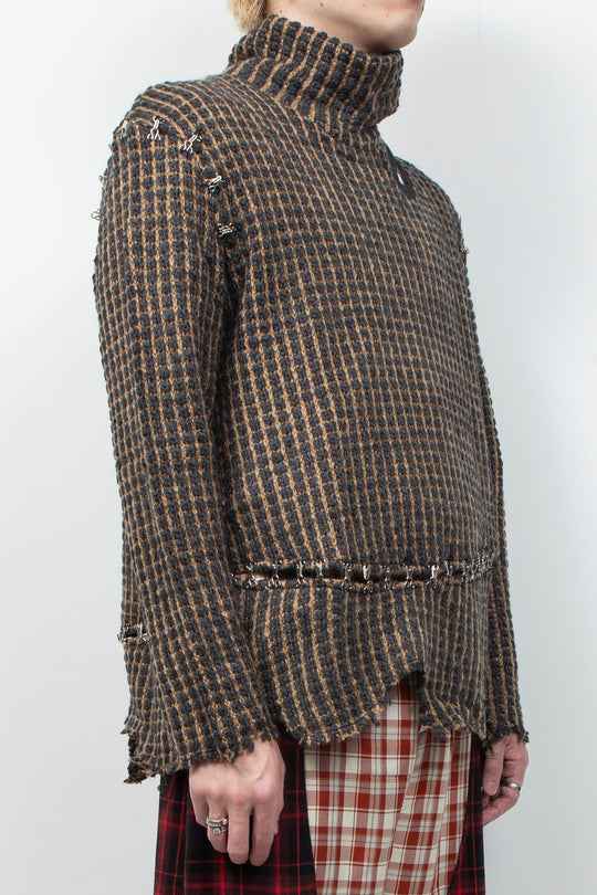 Army green hook sweater