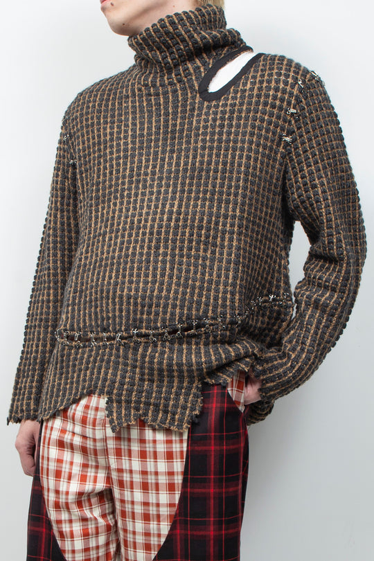 Army green hook sweater