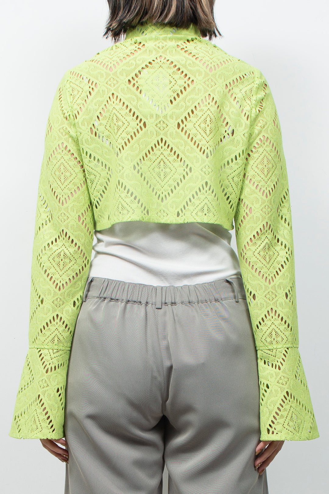 KIKU Button Lace Blouse Light green