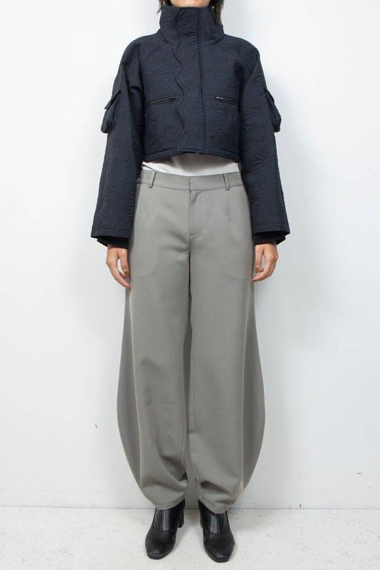 KIKU Quilted Cropped Jacket Black