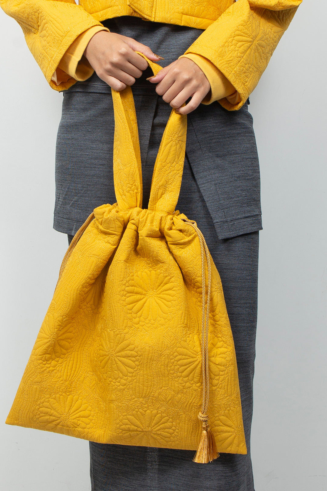 KIKU Quilted Tote Bag Yellow