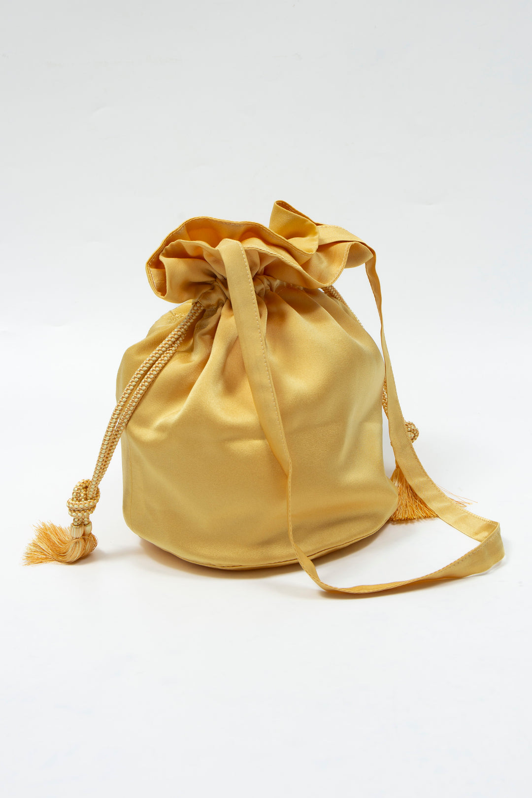 KIKU Embroidered Drawstring Bag Yellow