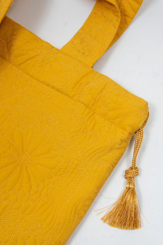 KIKU Quilted Tote Bag Yellow