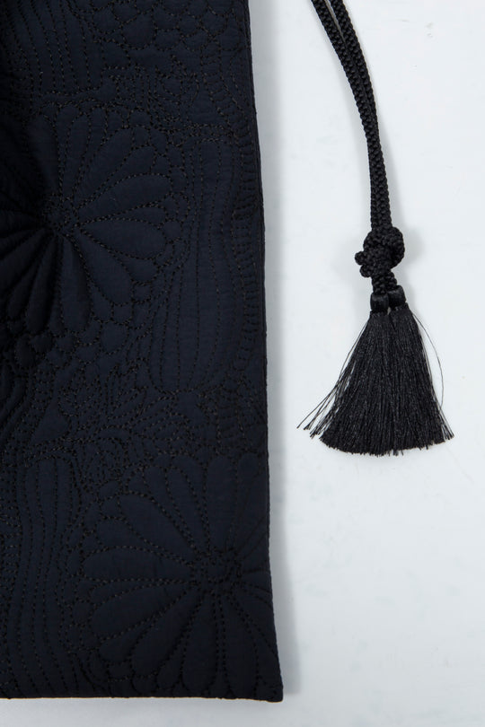 KIKU Quilted Tote Bag Black