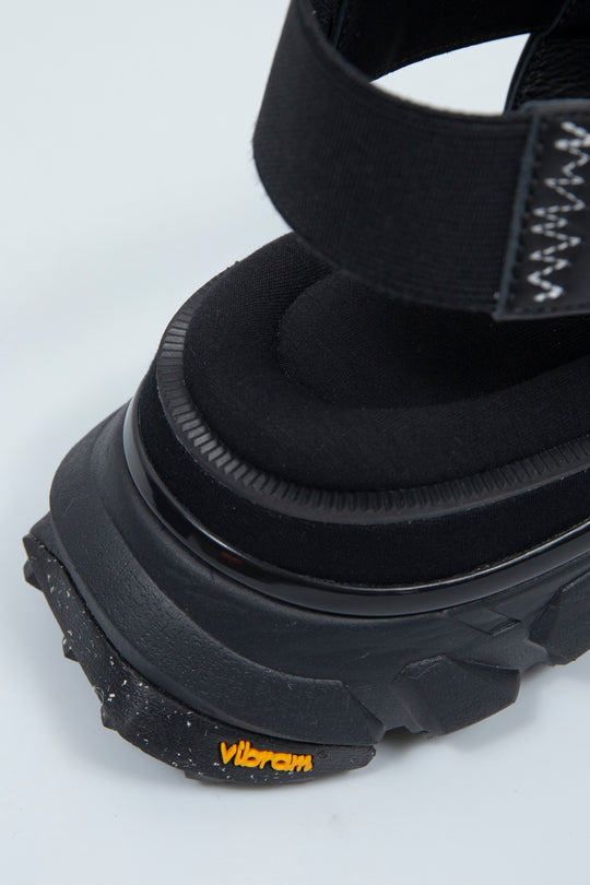 STITCH WORK DOCKING LEATHER SANDALS