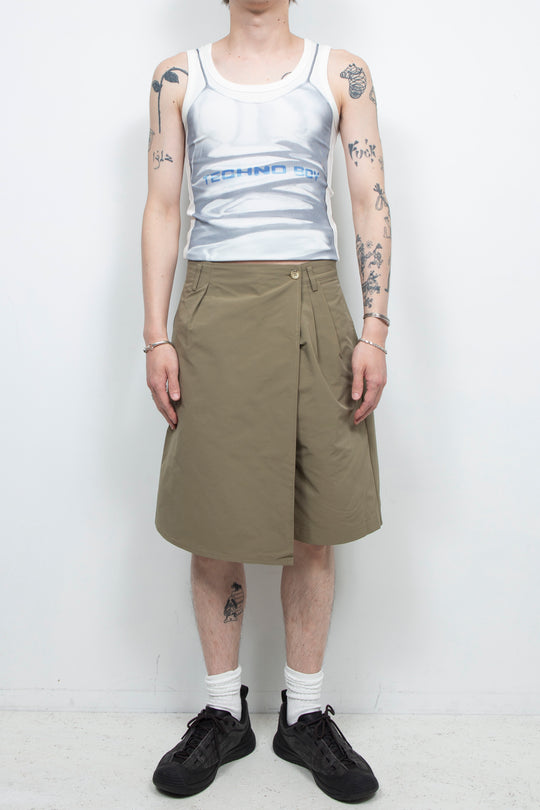 Khaki fashion short skirt pants