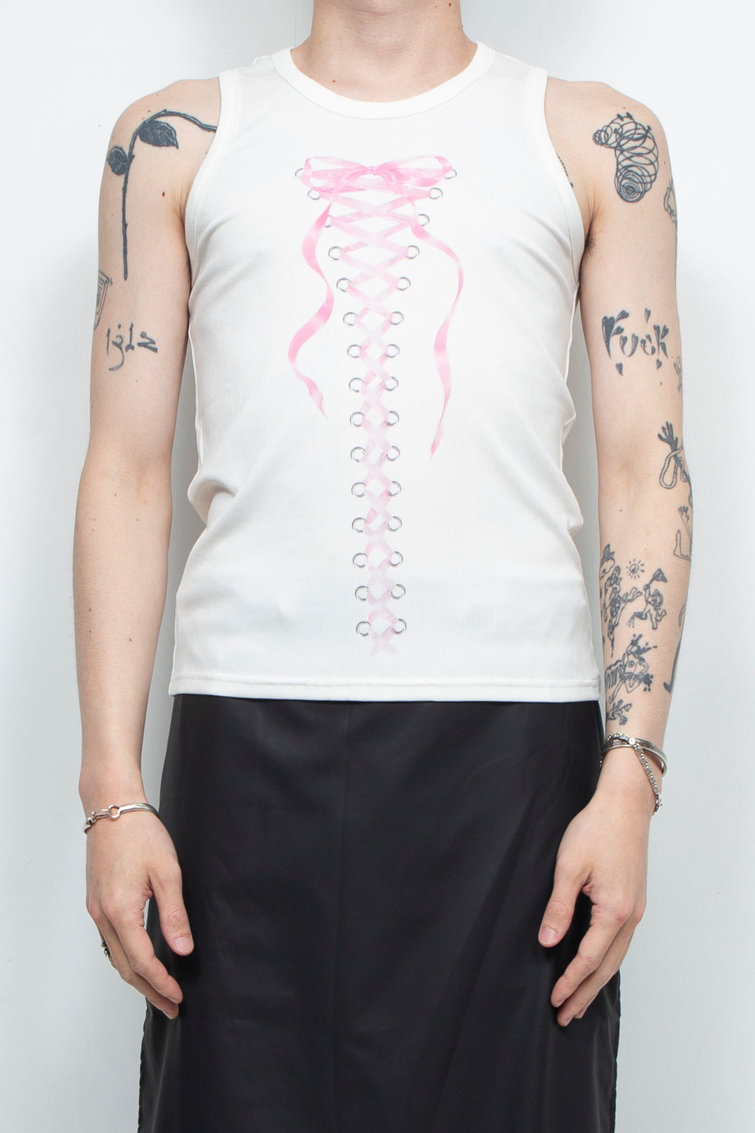 White bow vest