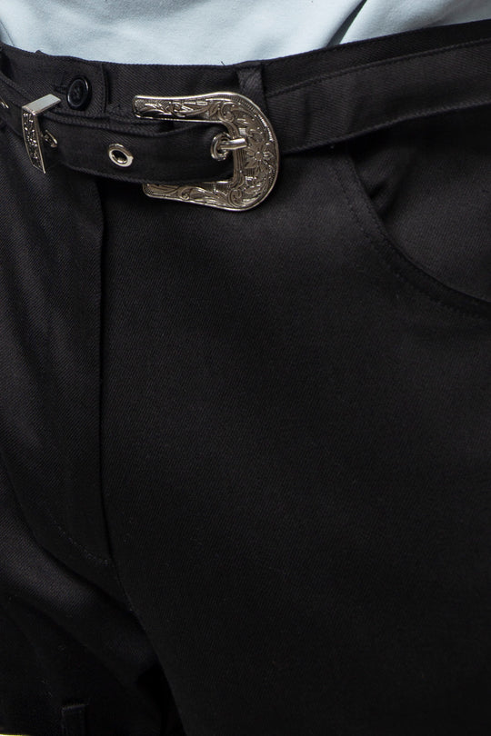 Metal buckle pants