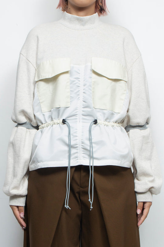 High neck design sweatshirts IVORY