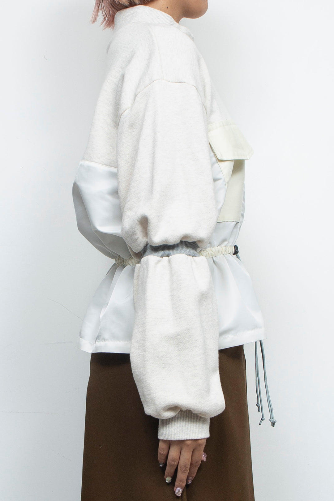 High neck design sweatshirts IVORY