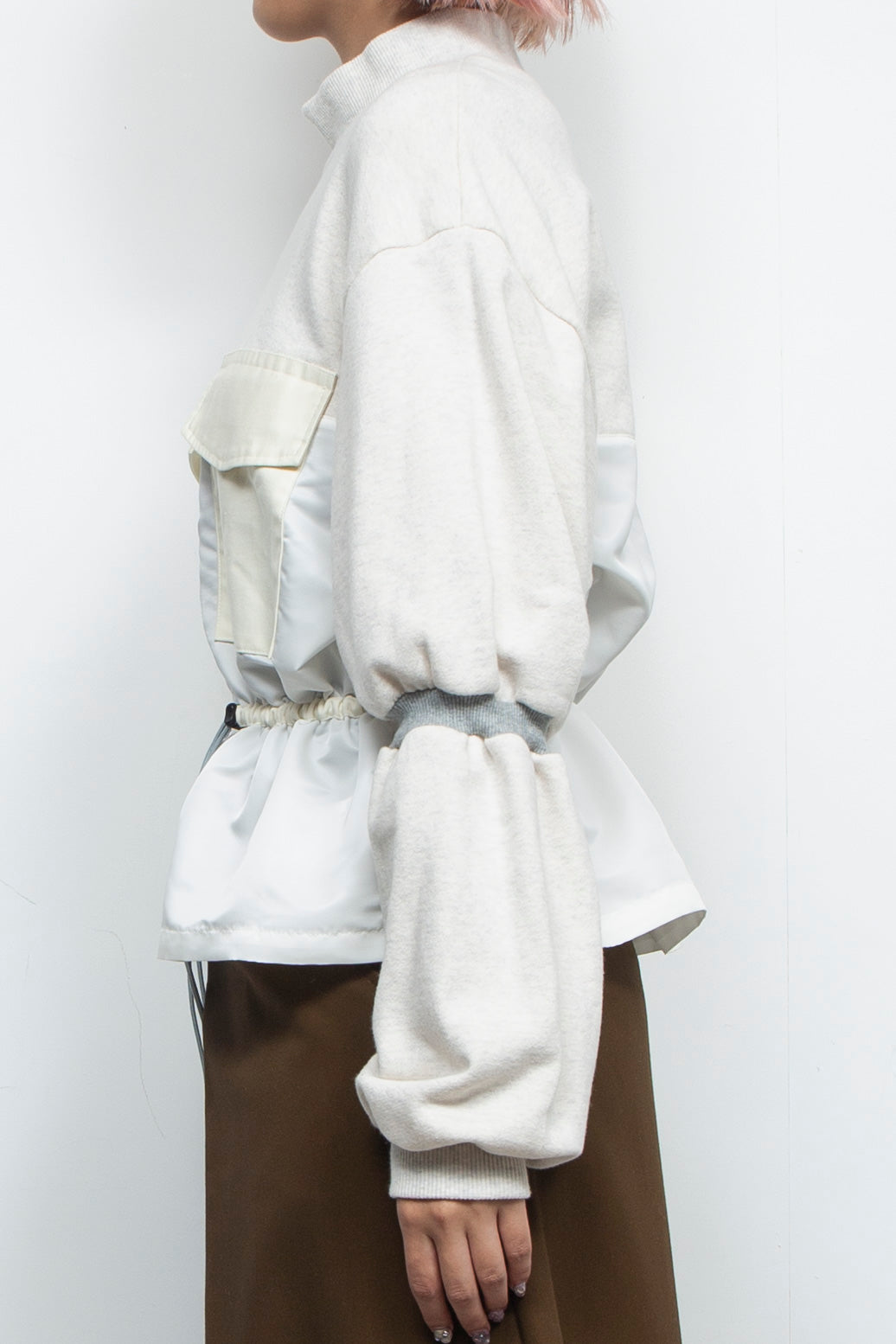 High neck design sweatshirts IVORY