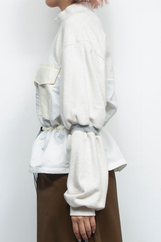 High neck design sweatshirts IVORY