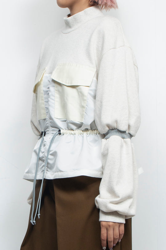 High neck design sweatshirts IVORY