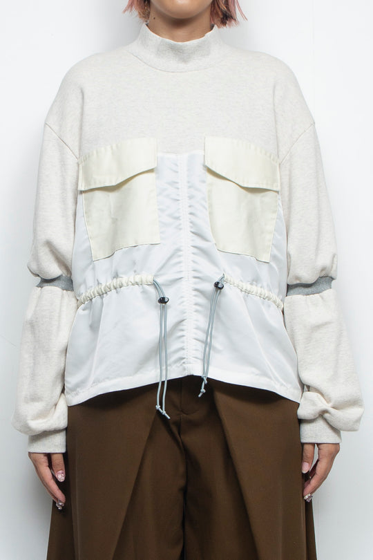 High neck design sweatshirts IVORY