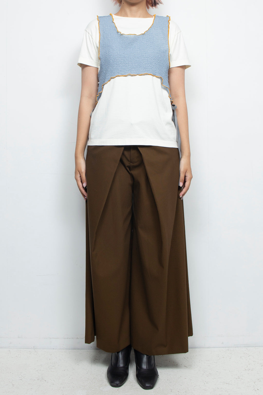 Mellow pearl ribbon tank top Blue