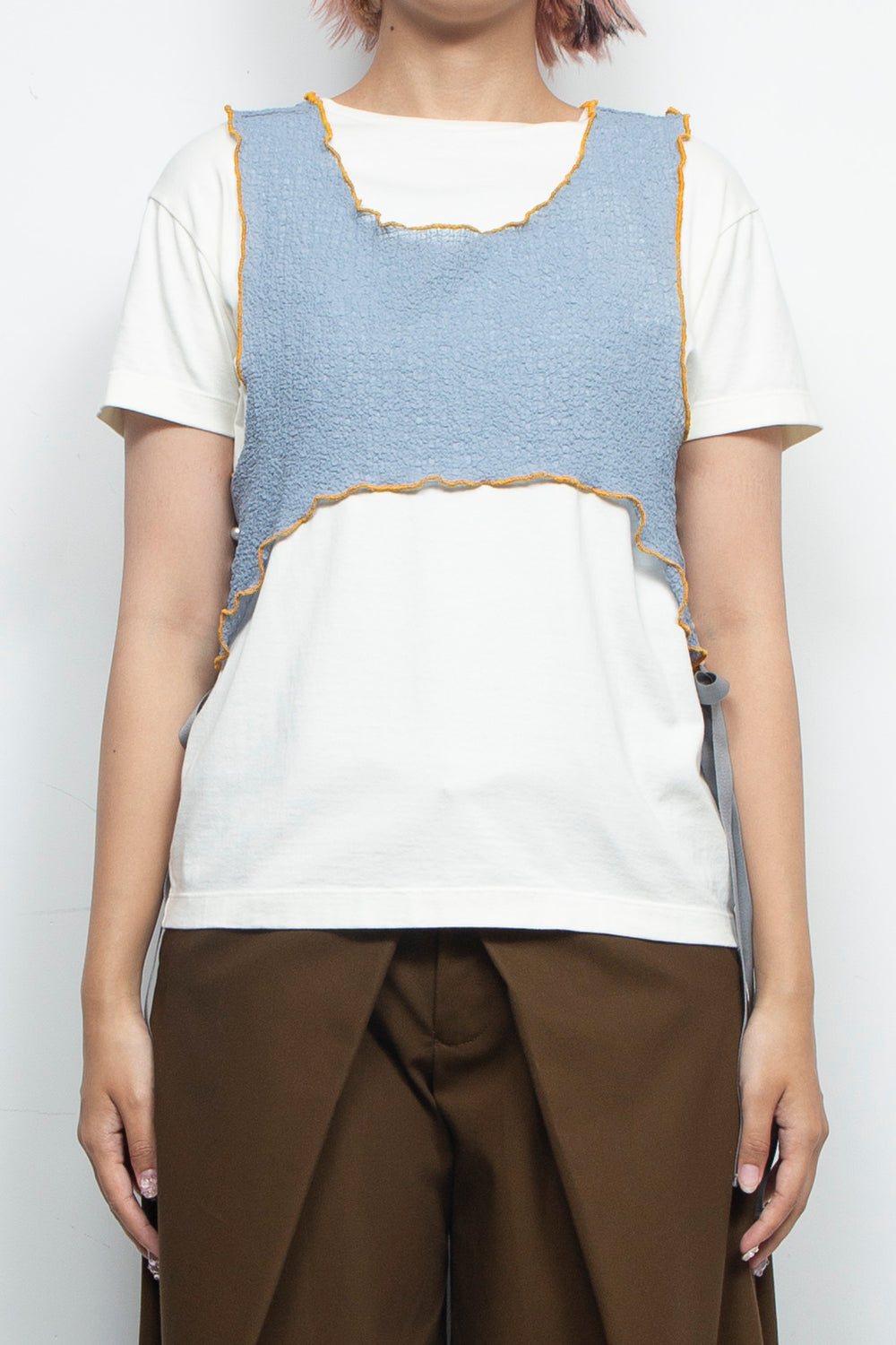 Mellow pearl ribbon tank top Blue