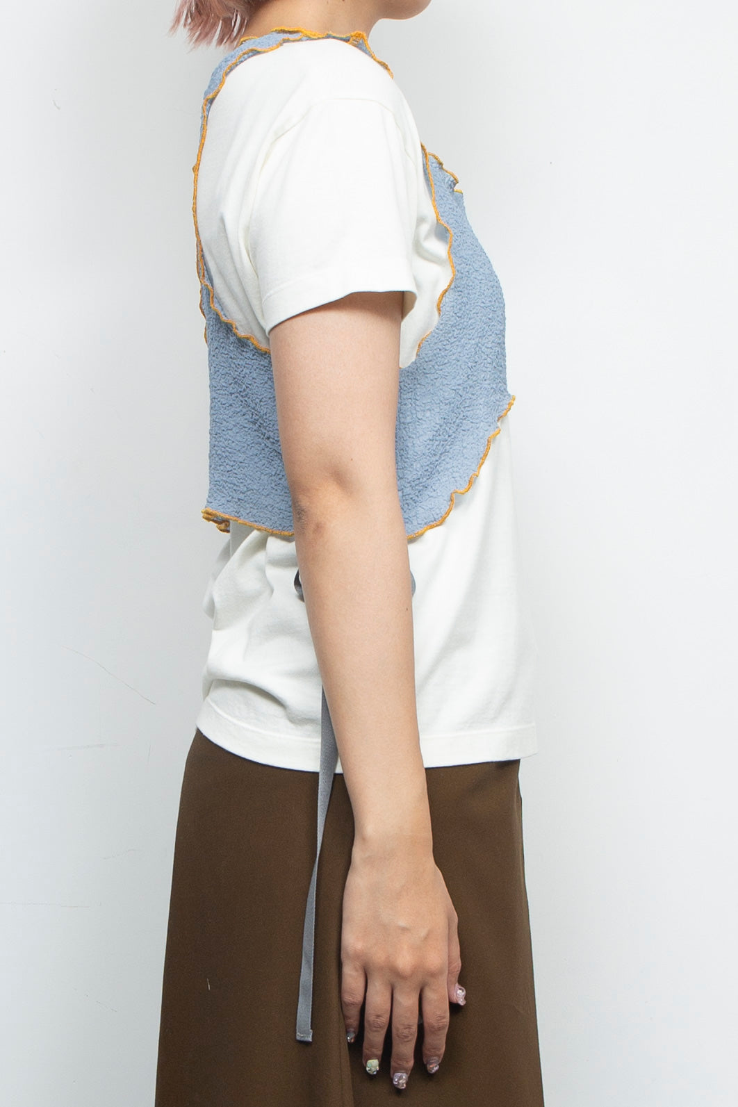 Mellow pearl ribbon tank top Blue