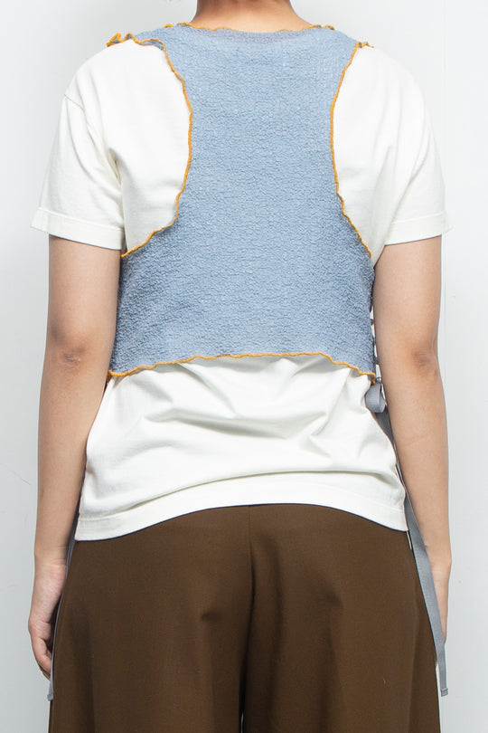 Mellow pearl ribbon tank top Blue