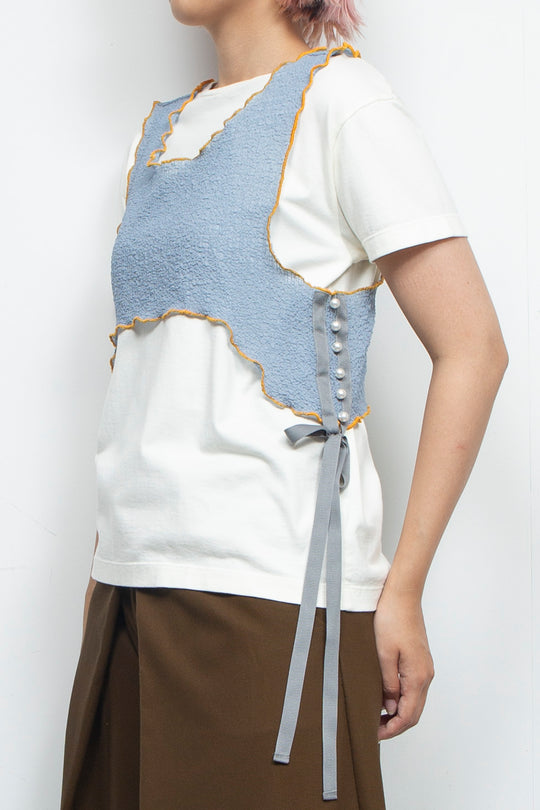 Mellow pearl ribbon tank top Blue