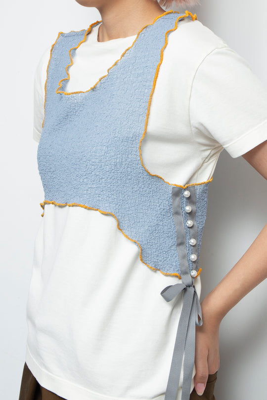 Mellow pearl ribbon tank top Blue