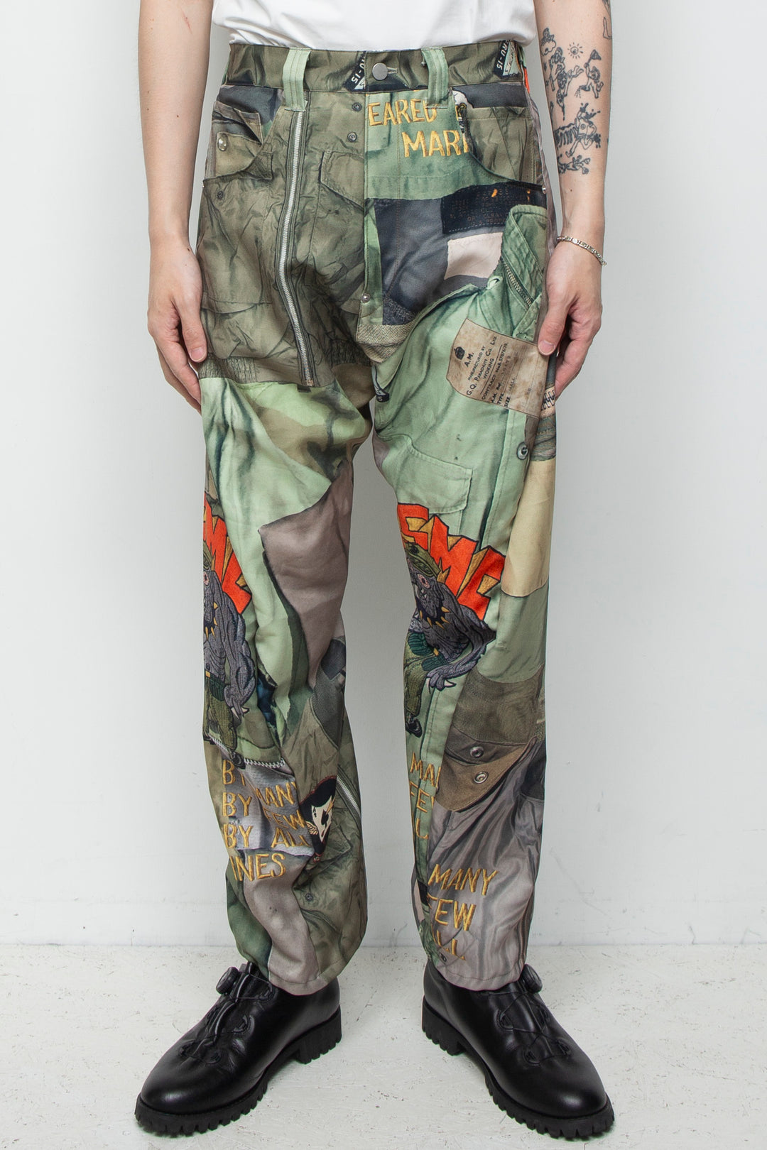 3D CUT TROUSERS TROMPE L'OEIL JUV KHAKI
