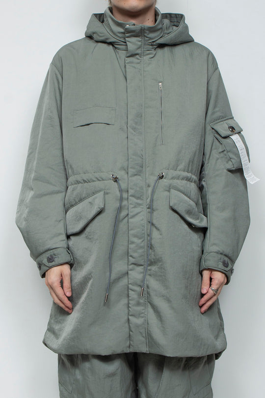 QUOISM®️Patting Fishtail Coat SKY GRAY