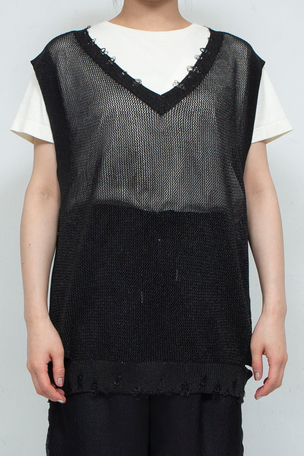 2way Knit Tank Tops Black