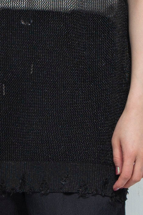 2way Knit Tank Tops Black