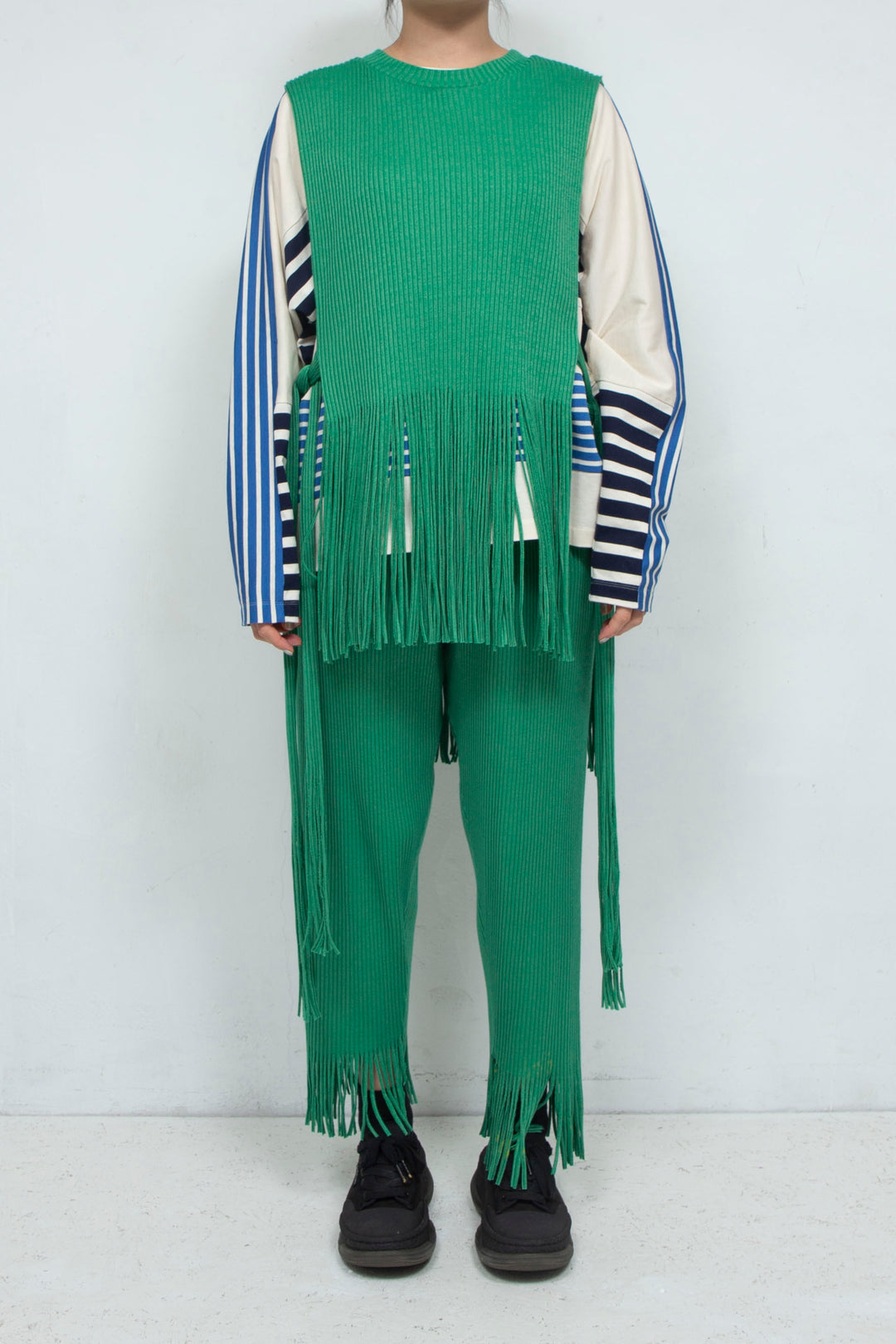 fringe rib pants
