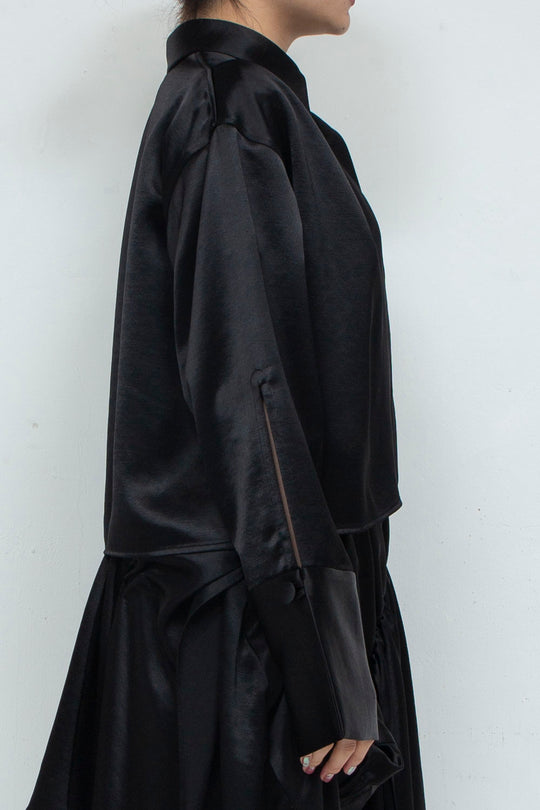Asymmetric short shirts BALCK