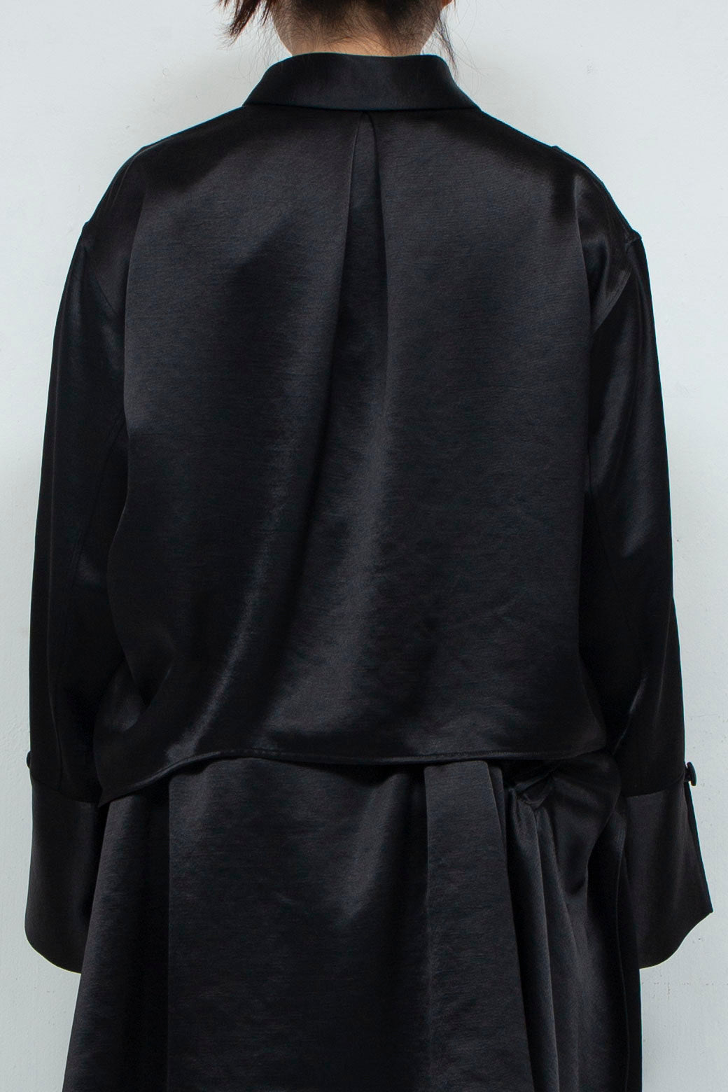 Asymmetric short shirts BALCK