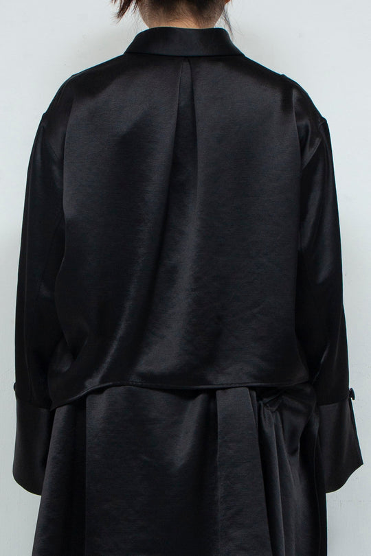 Asymmetric short shirts BALCK