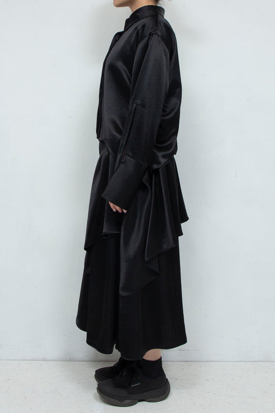 Asymmetric short shirts BALCK